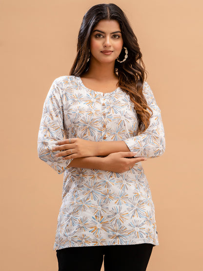 Floral Printed Pure Cotton Kurti FRKT6206