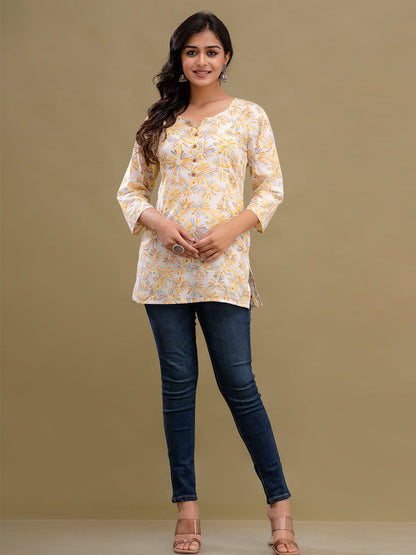 Floral Printed Pure Cotton Kurti FRKT6201