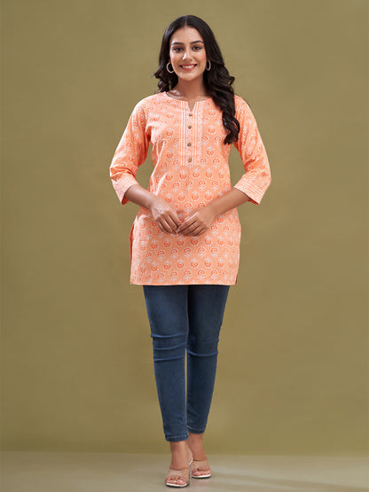 Women Cotton Printed Short Kurti