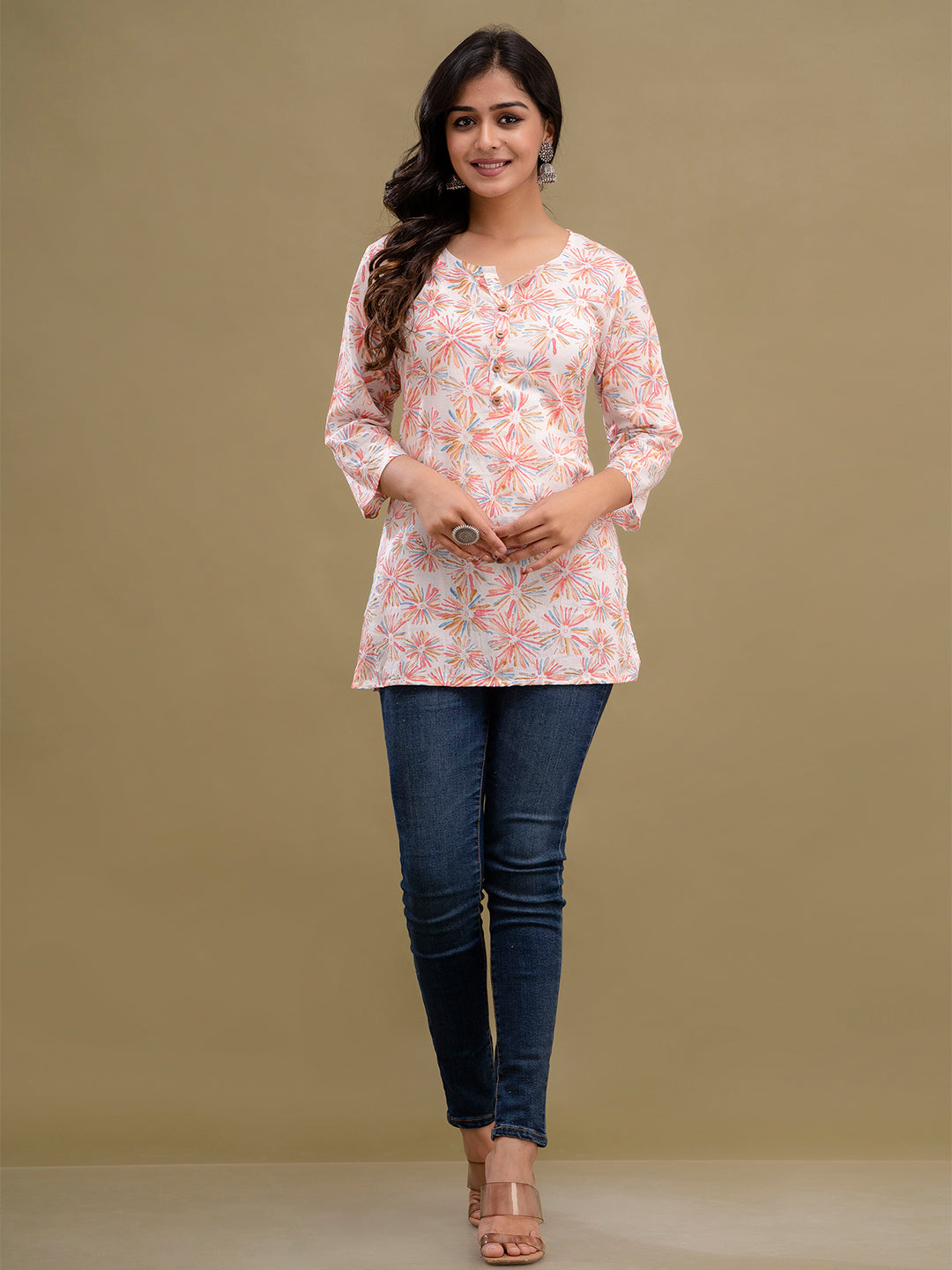 Floral Printed Pure Cotton Kurti FRKT6200