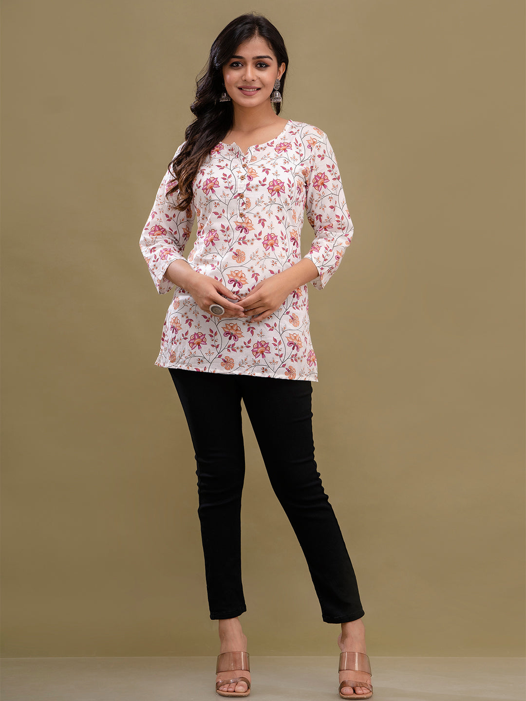 Floral Printed Pure Cotton Kurti FRKT6203