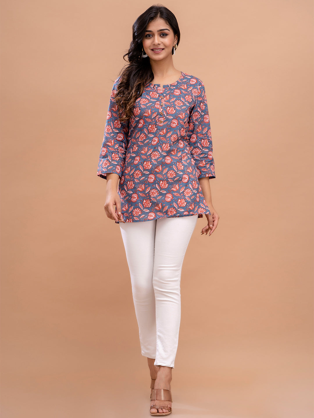 Floral Printed Pure Cotton Kurti FRKT6202
