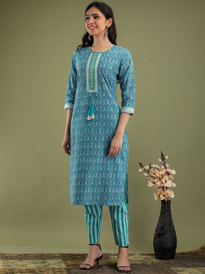 Women Kurta Pant Dupatta Set FRKT6744