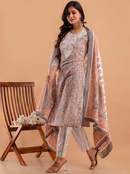 Women Kurta Pant Dupatta Set FRKT6739