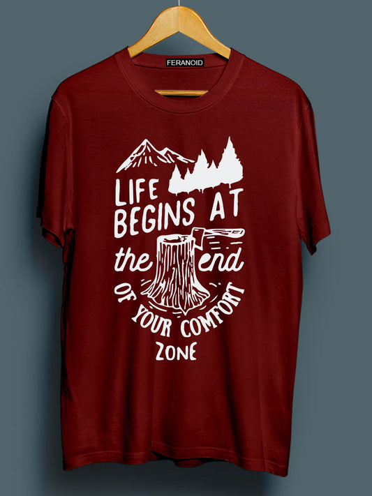 Life Begins Maroon T-Shirt