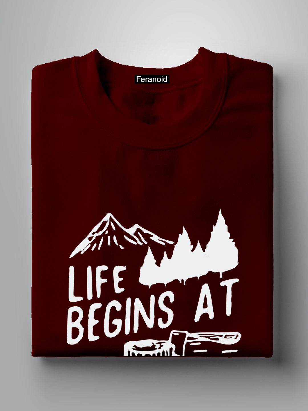 Life Begins Maroon T-Shirt