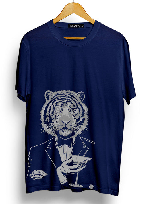 Lion Man Face Blue T-Shirt