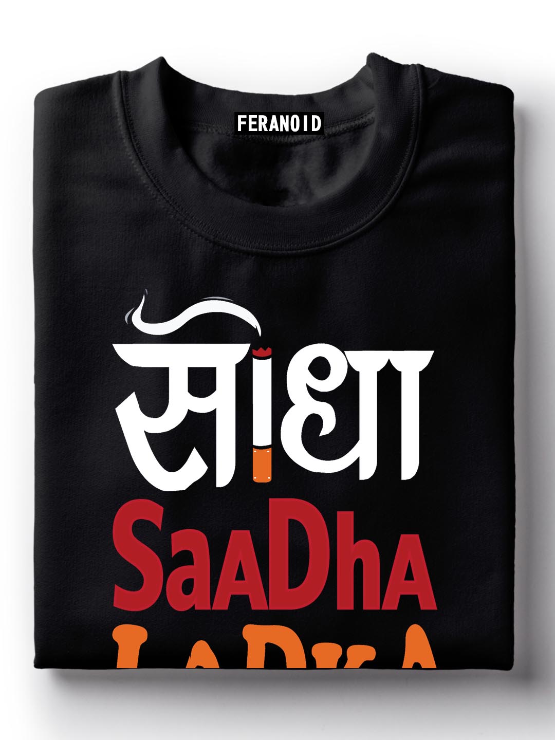 Seedha Saadha Ladka Black T-Shirt