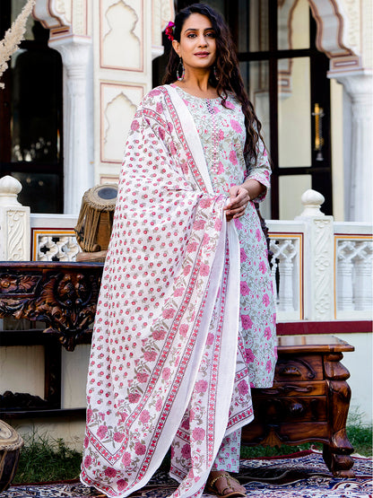 Women Kurta Pant Dupatta Set FRKT6733