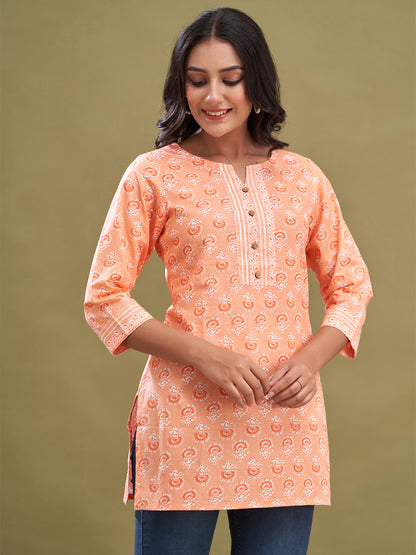 Women Cotton Printed Short Kurti