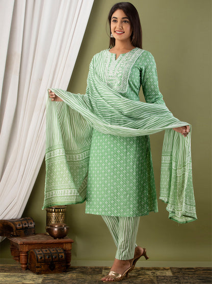 Women Kurta Pant Dupatta Set FRKT6728