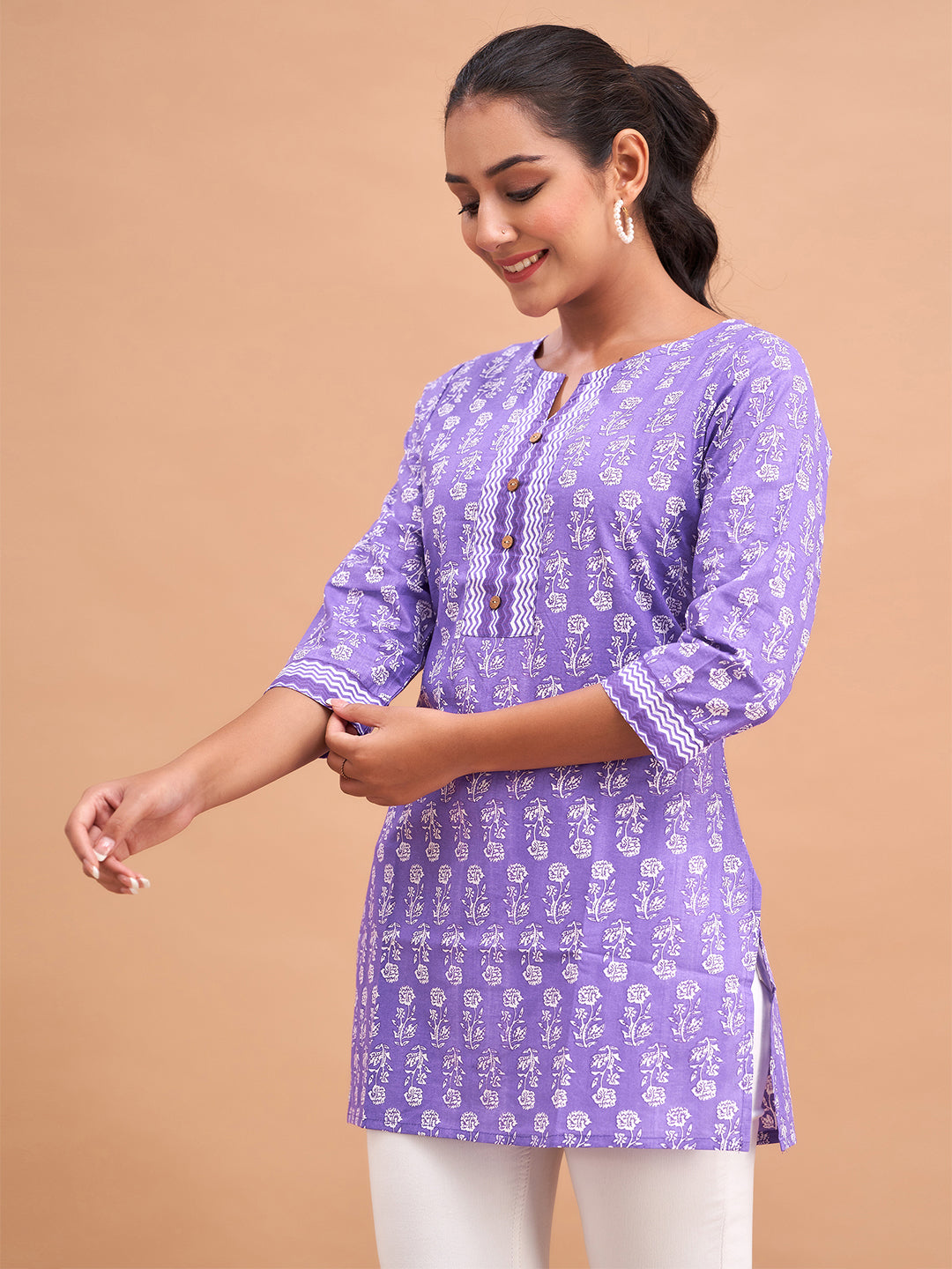 Women Cotton Printed Short Kurti