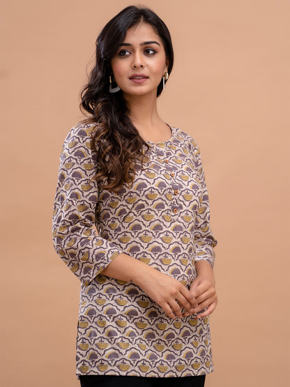 Floral Printed Pure Cotton Kurti FRKT6204