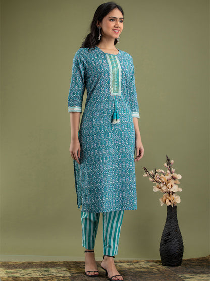 Women Kurta Pant Dupatta Set FRKT6744