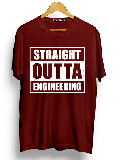 Straight Outta Engineer Maroon T-Shirt
