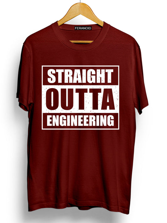 Straight Outta Engineer Maroon T-Shirt