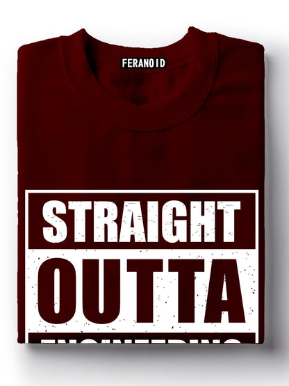 Straight Outta Engineer Maroon T-Shirt