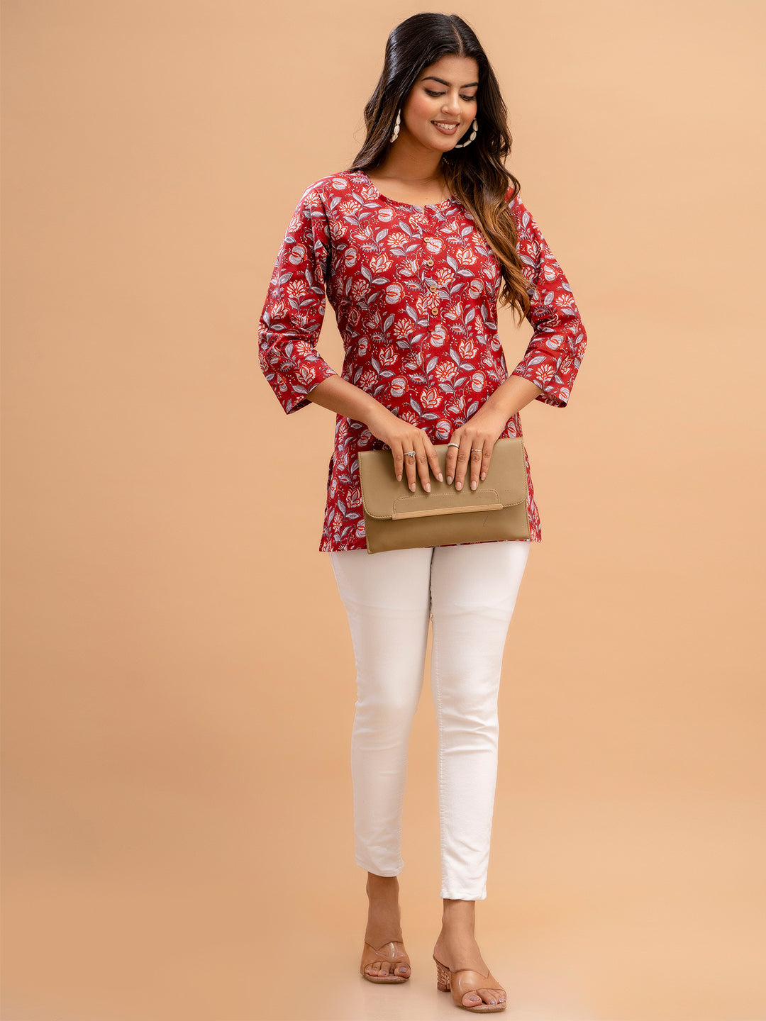 Floral Printed Pure Cotton Kurti FRKT6207