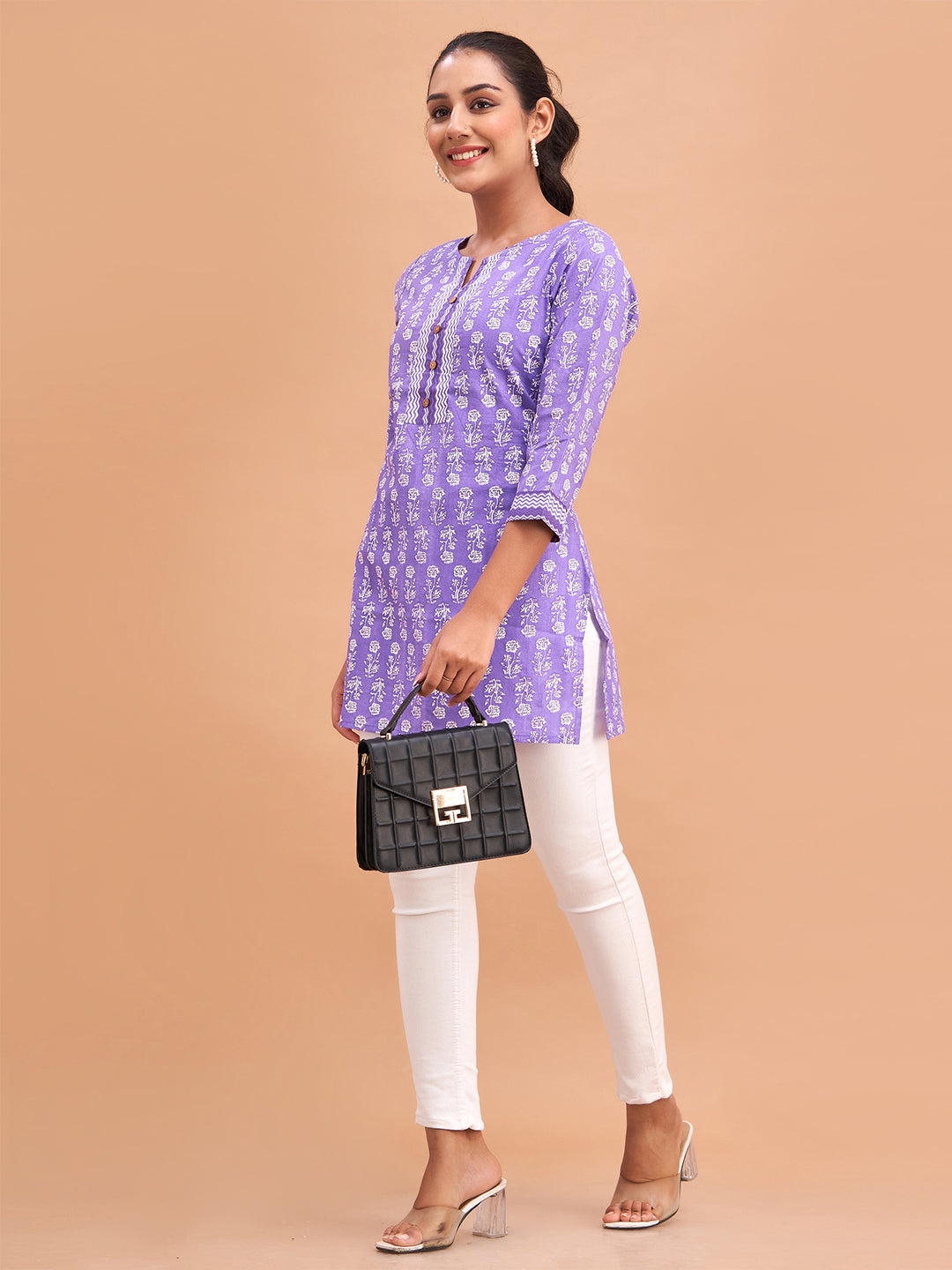 Women Cotton Printed Short Kurti