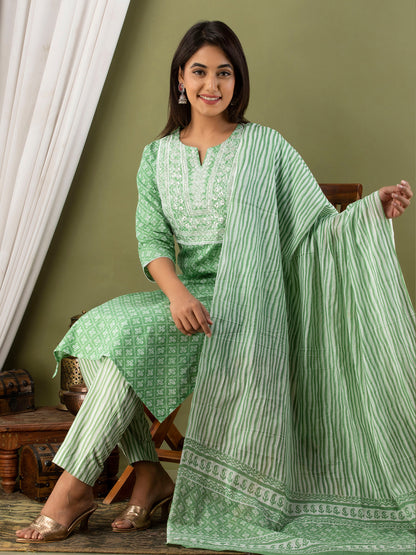 Women Kurta Pant Dupatta Set FRKT6728