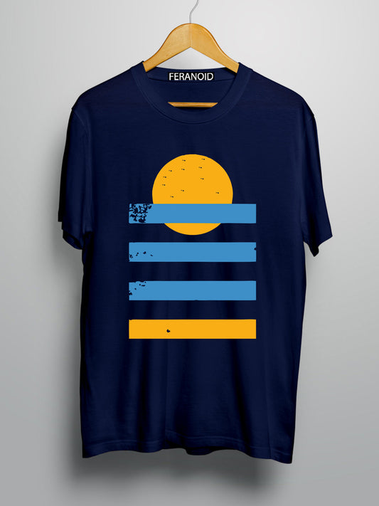 Sunset Sea Vintage Blue T-Shirt