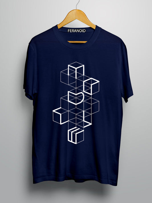 White Boxes Blue T-Shirt