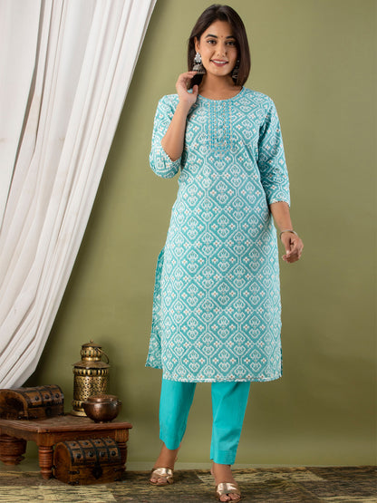 Women Kurta Pant Dupatta Set FRKT6729