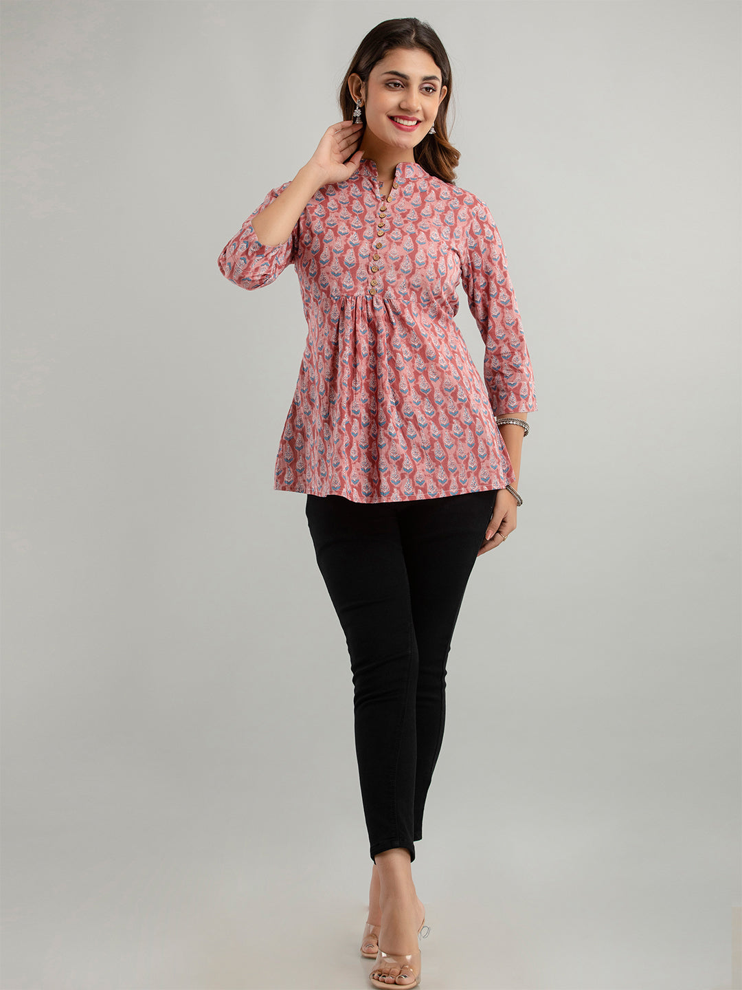 Cotton Printed A-Line Short Tunic