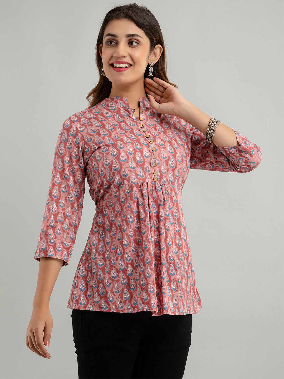 Cotton Printed A-Line Short Tunic