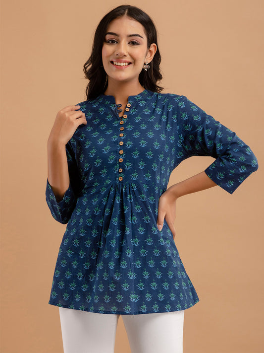 Cotton Printed A-Line Short Tunic