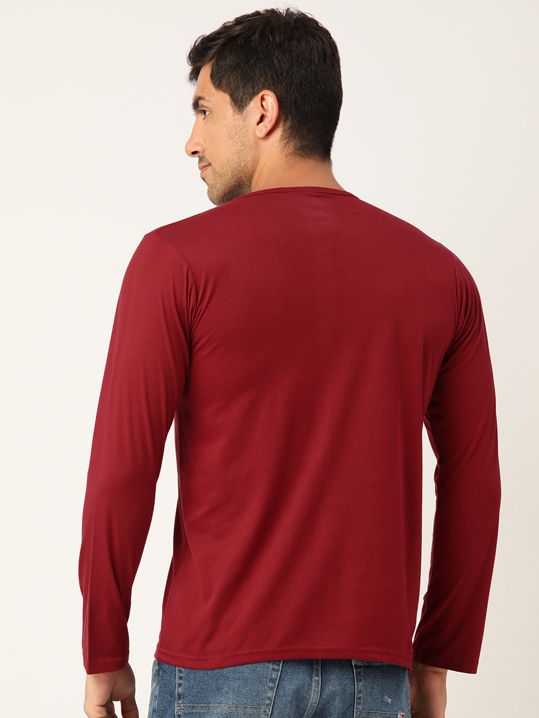 PLAIN MAROON FULL SLEEVE HENLEY