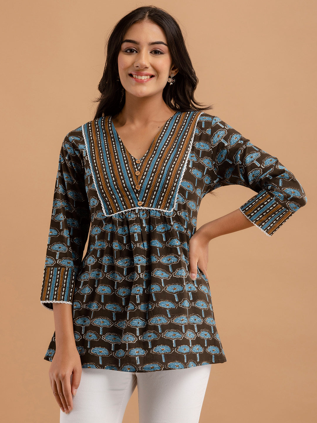 Cotton Printed A-Line Short Tunic