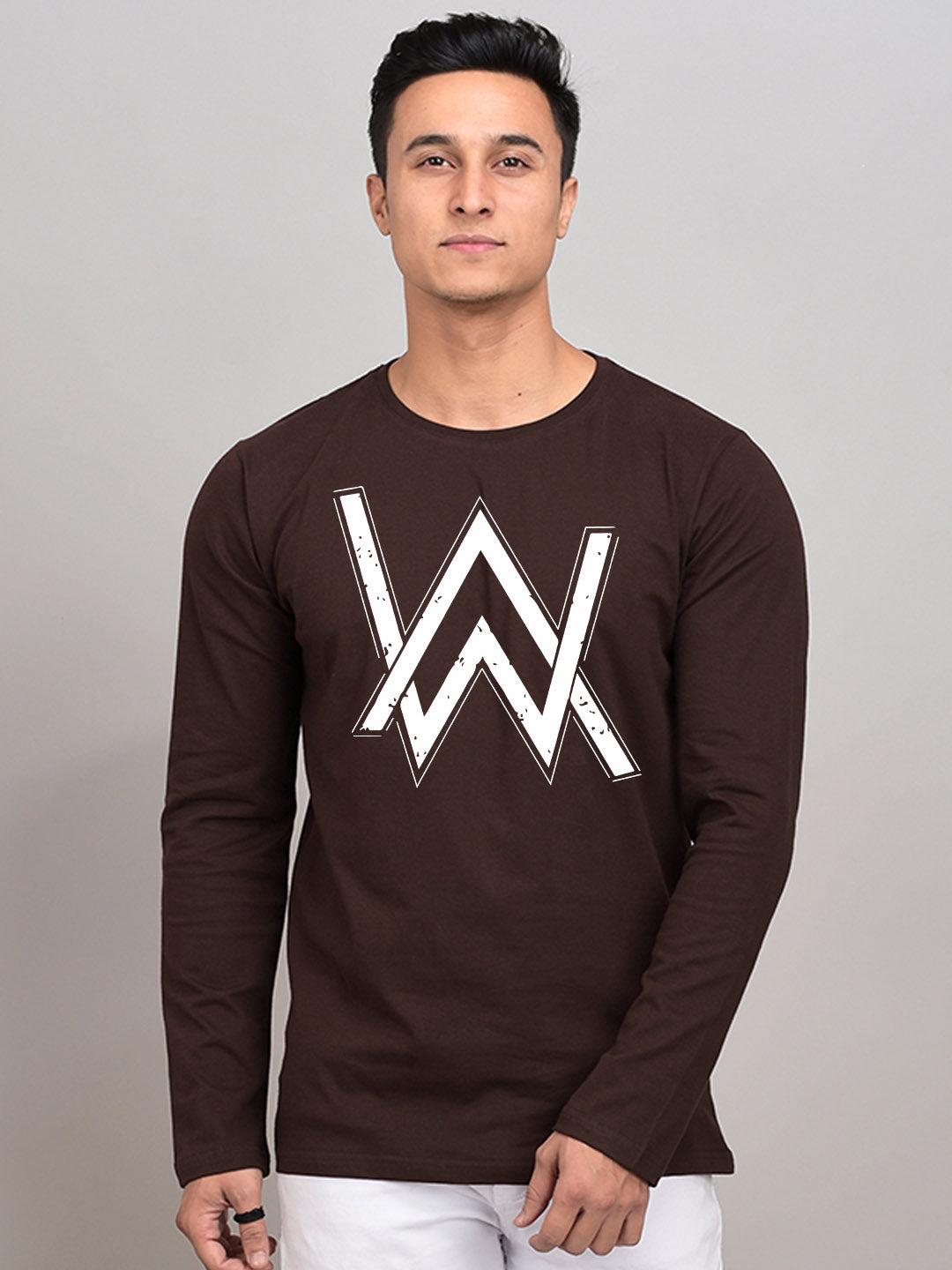 ALAN WALKER BROWN FULL SLEEVES T-SHIRT