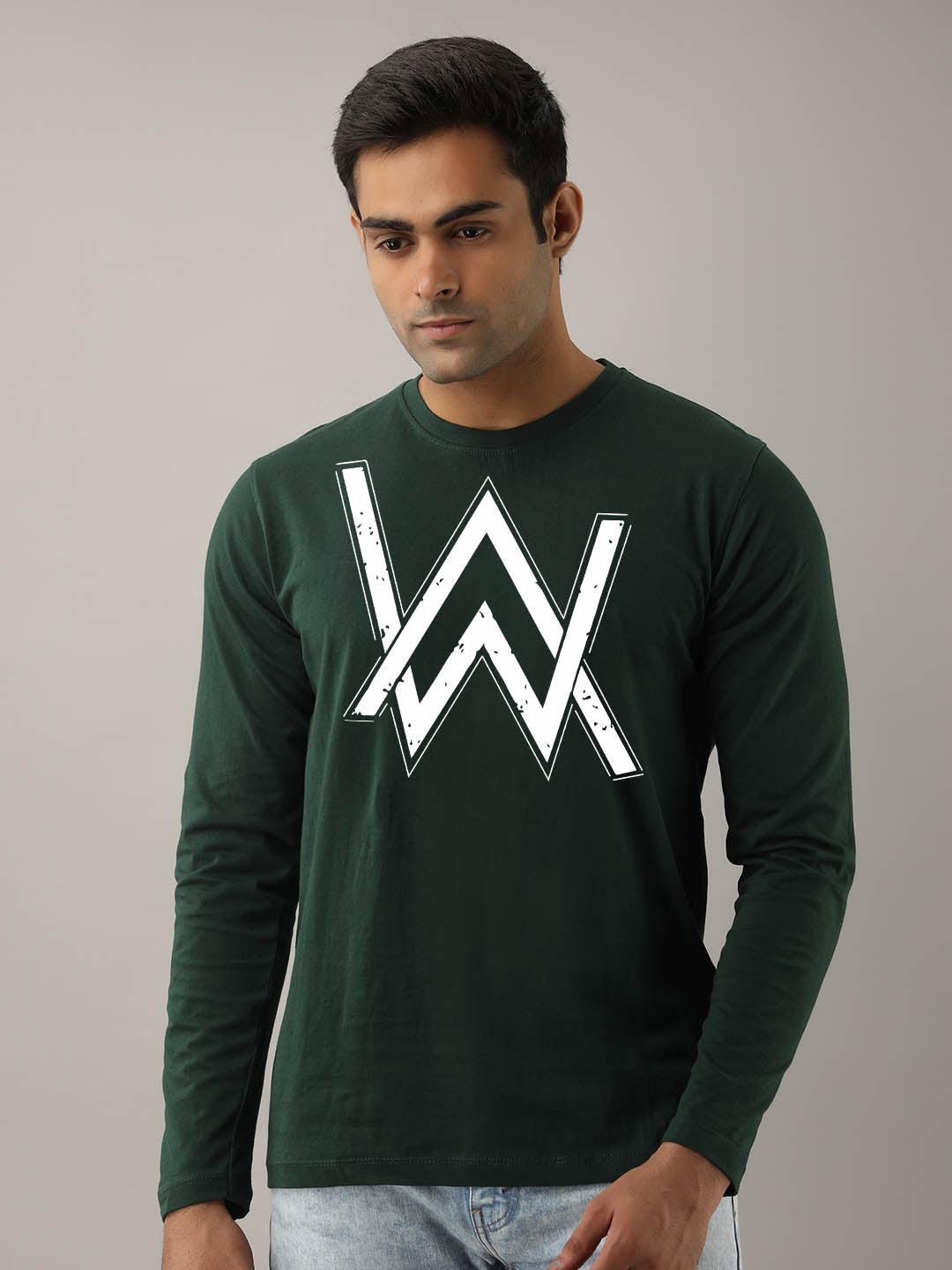 ALAN WALKER GREEN FULL SLEEVES T-SHIRT