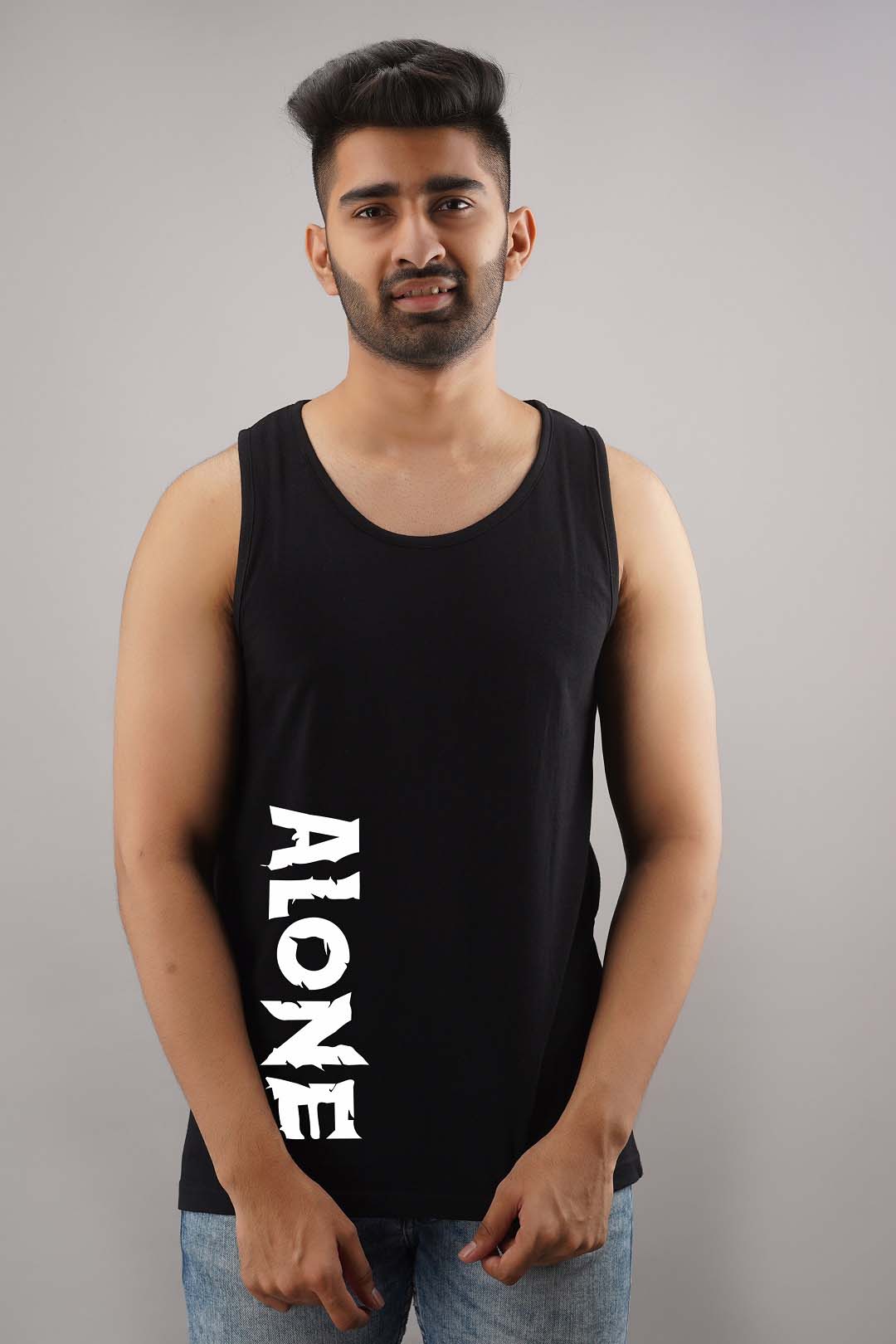 Alone Black Sleeveless T-Shirt