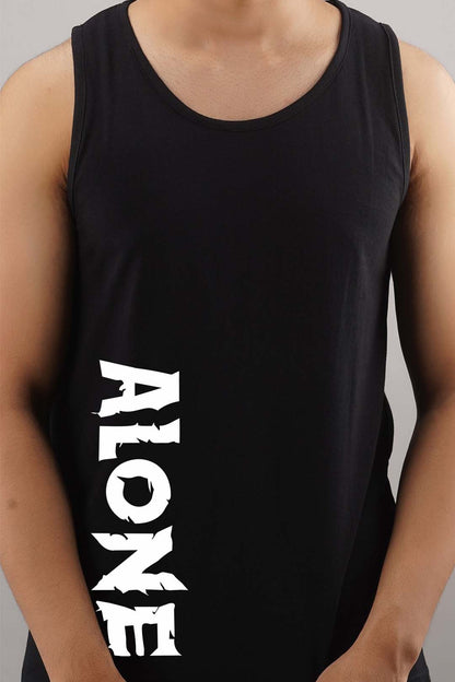 Alone Black Sleeveless T-Shirt