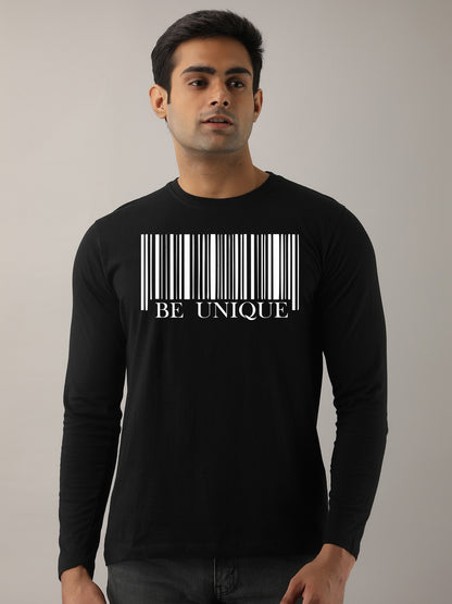 BE UNIQUE BLACK FULL SLEEVES T-SHIRT