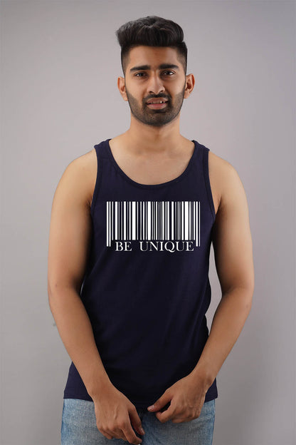 Be Unique Black Sleeveless T-Shirt