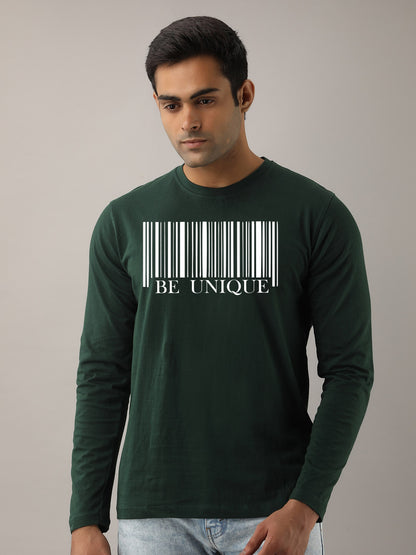 BE UNIQUE GREEN FULL SLEEVES T-SHIRT