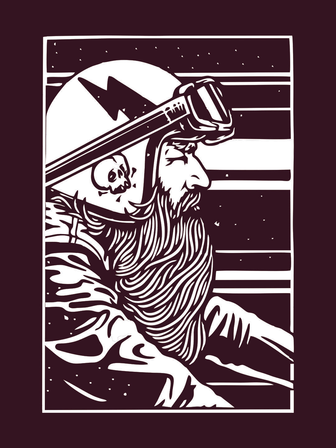 Beard And Ride Maroon T-Shirt