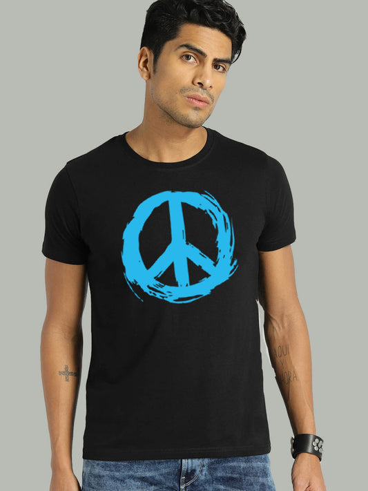 Blue Peace Black T-Shirt