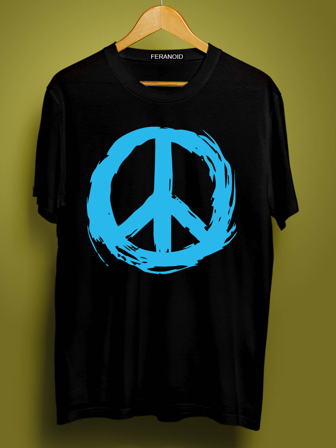 BLUE PEACE BLACK T-SHIRT
