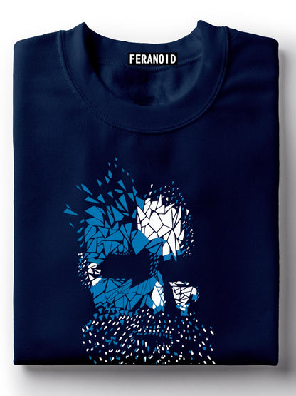 Blue White Face Black T-Shirt