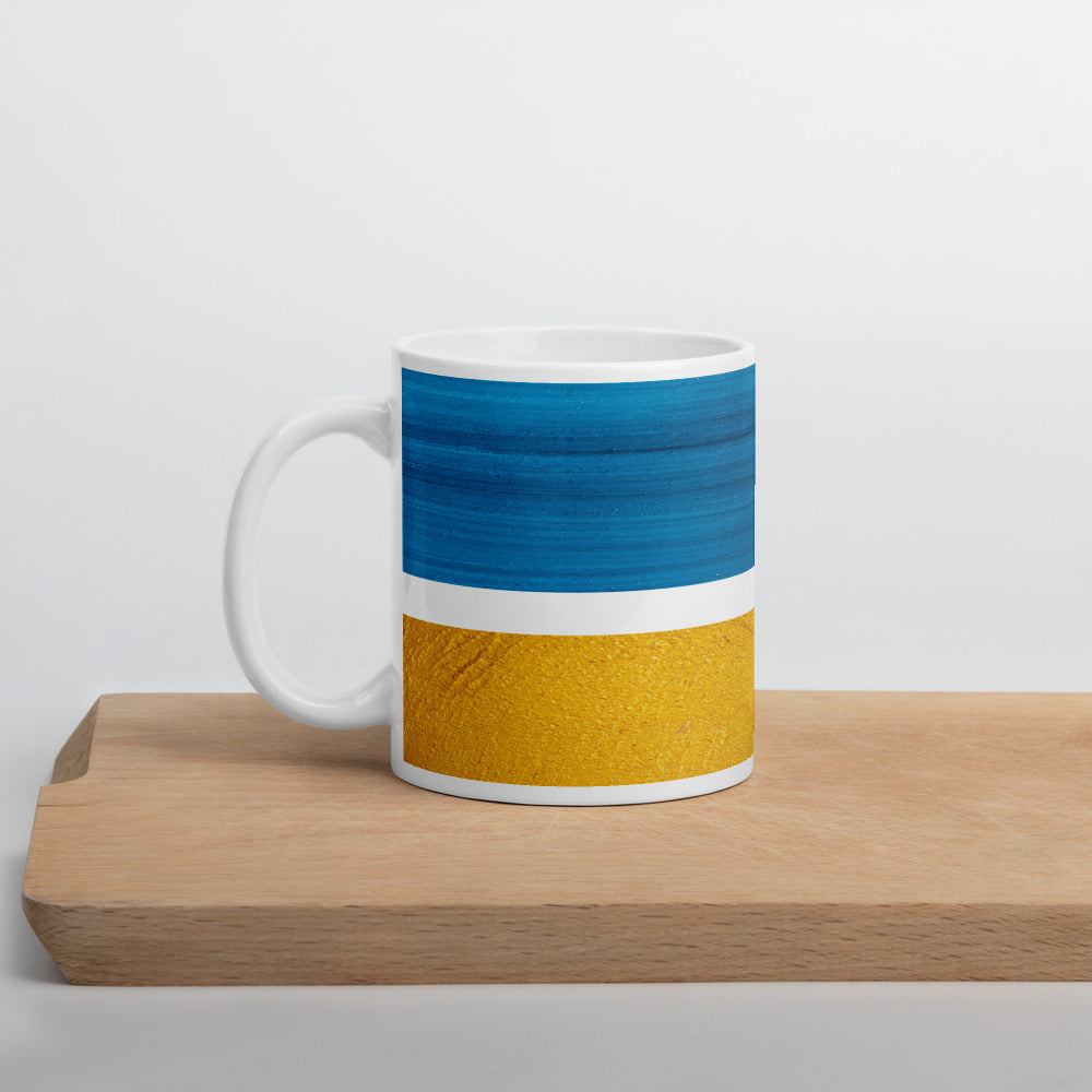 BLUE YELLOW PLAIN COFFEE MUG