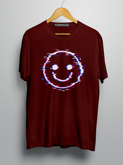 BLUR SMILEY MAROON T-SHIRT