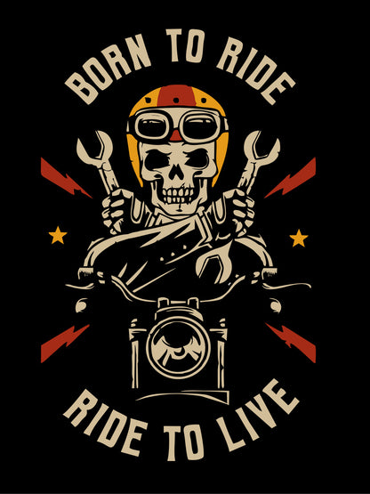 BORN TO RIDE BLUE T-SHIRT