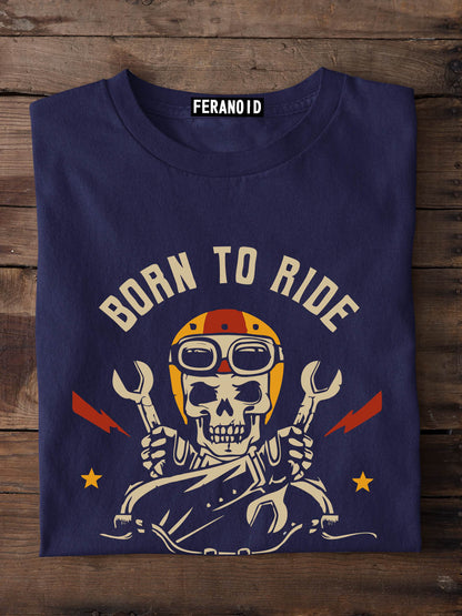 BORN TO RIDE BLUE T-SHIRT