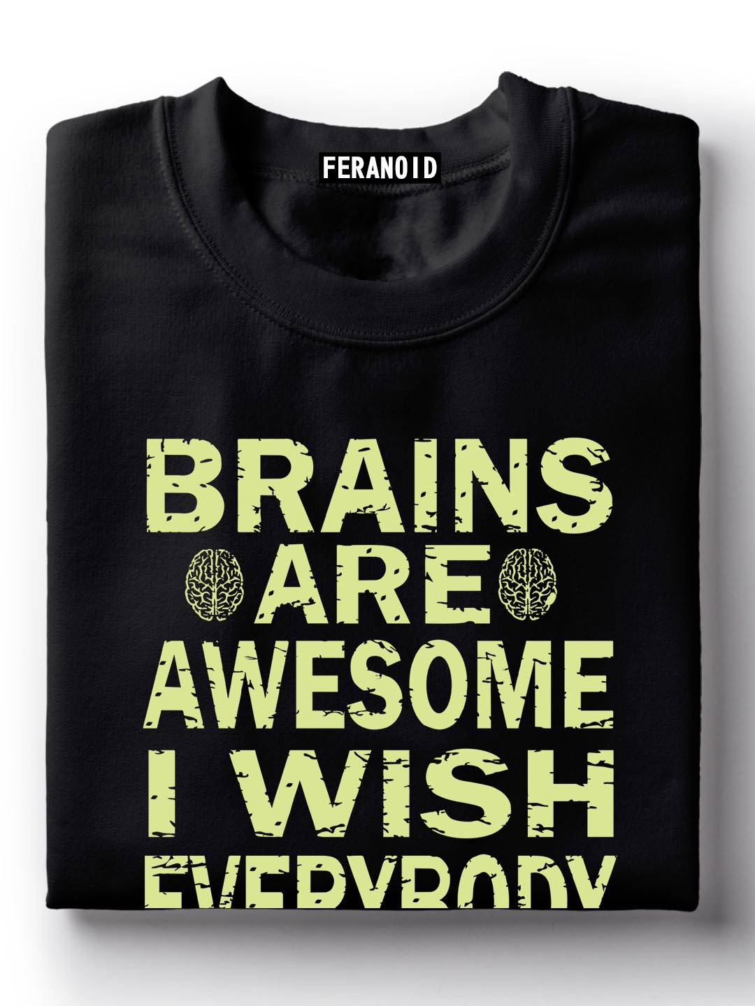 BRAINS ARE AWESOME BLACK T-SHIRT