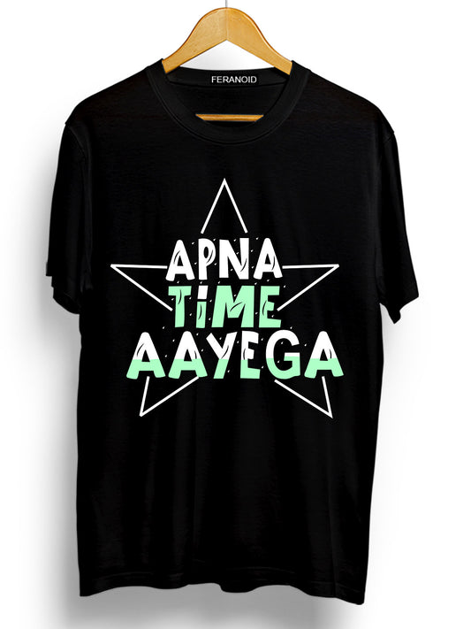 Apna Time Aayega Black T-Shirt 