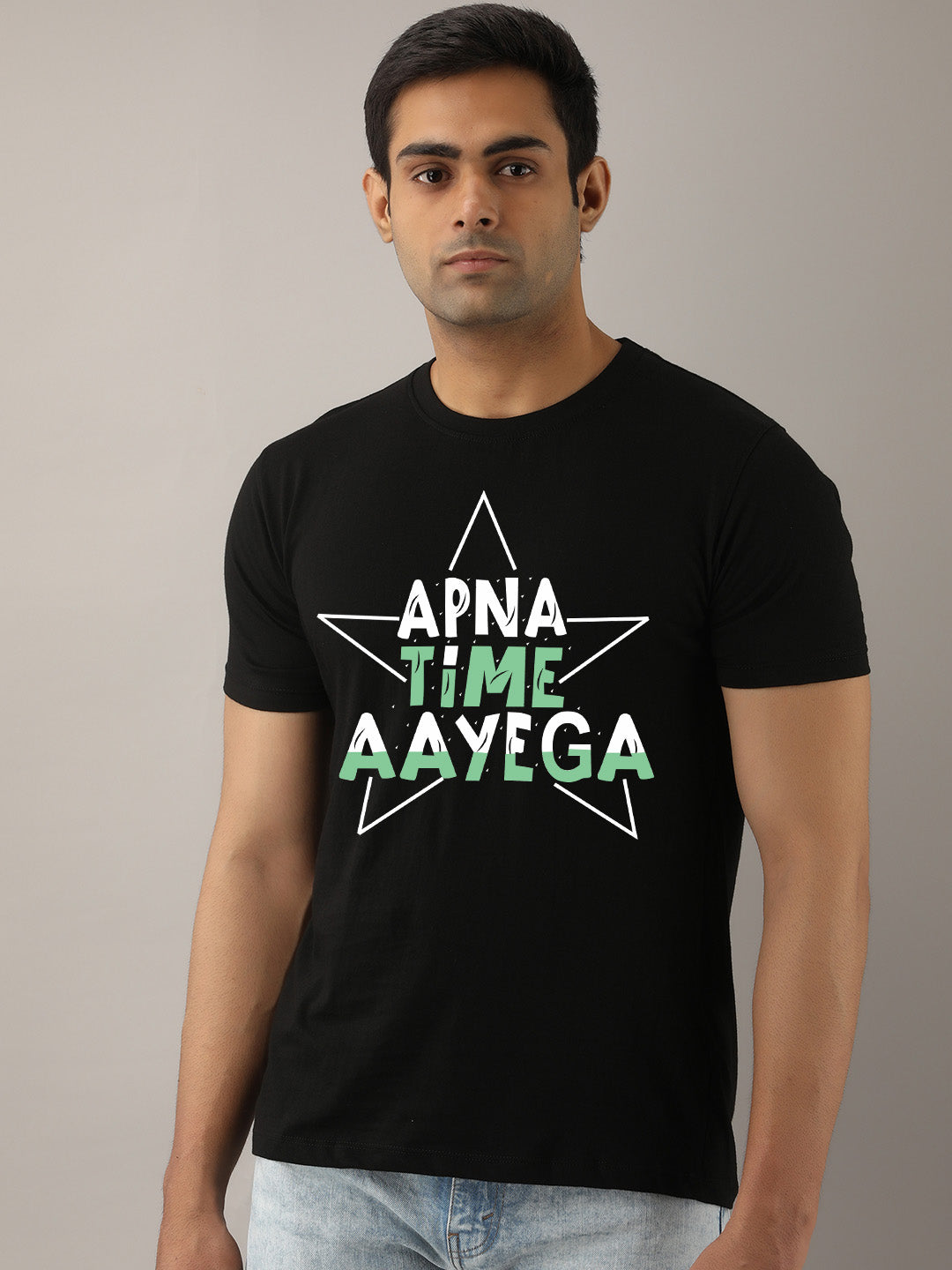 Apna Time Aayega Black T-Shirt